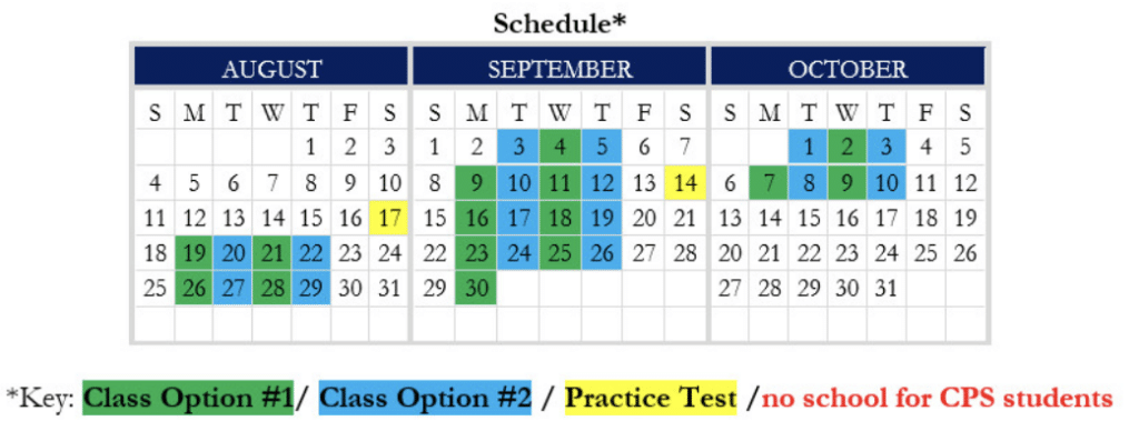 Academic Approach Tutoring and Test Prep | A calendar showing the dates for the school year.